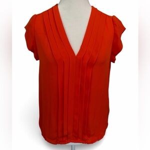 Joie Marcher Red Short Sleeve Silk Blouse Women's Size XS
